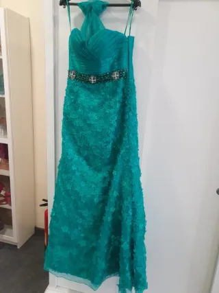 Vestido de fiesta verde talla 38
