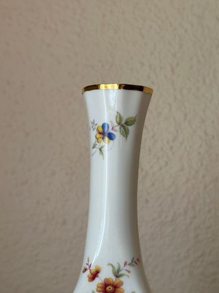 Jarrón Royal Albert Porcelana Flores Doradas