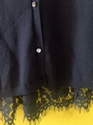 Cardigan Motivi nero con pizzo