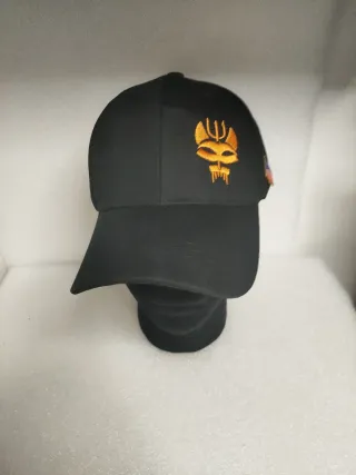 Gorra Negra con Diablo Naranja y Bandera USA