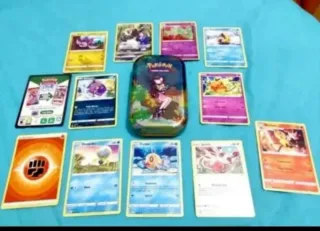 Cartas Pokémon y Caja Metálica