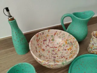 Juego de vajilla cerámica multicolor