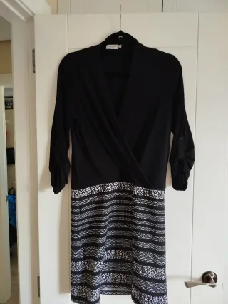 Vestido CORTEFIEL negro y blanco talla M