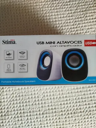 Mini Altavoces Blancos y Azules