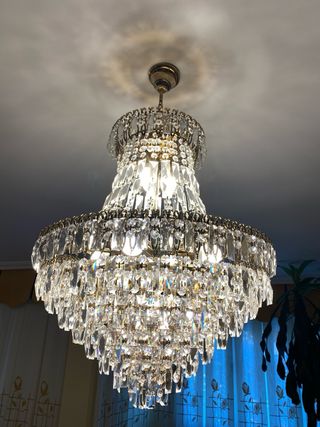 Lámpara de cristal de roca de techo