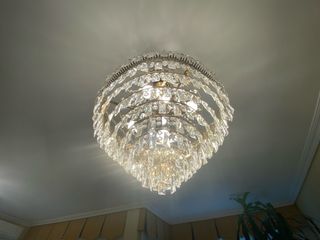 Lámpara de cristal de roca de techo