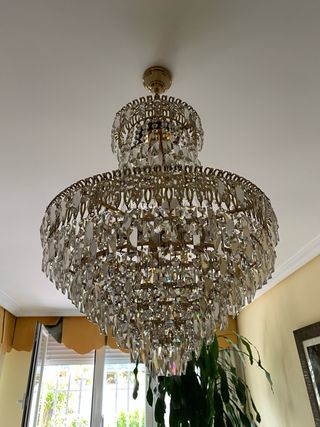 Lámpara de cristal de roca de techo