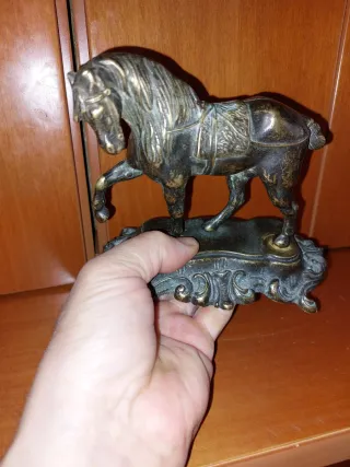 Figura caballo ecuestre bronce vintage