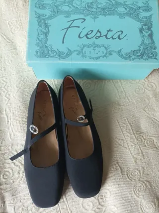 Zapatos Unisa Fiesta Tacón Bajo Negro