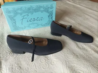 Zapatos Unisa Fiesta Tacón Bajo Negro