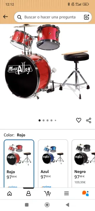 Batería Music Alley para principiantes. Para niños