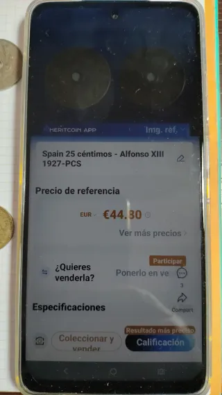 Moneda 25 céntimos Alfonso XIII 1927