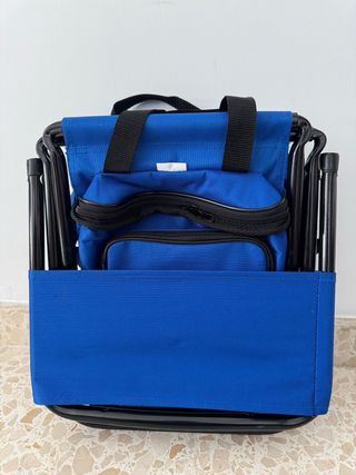Silla Plegable con Bolsa Isotérmica Azul