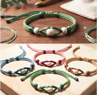 Braccialetti fatti a mano (cordoncino e legno)