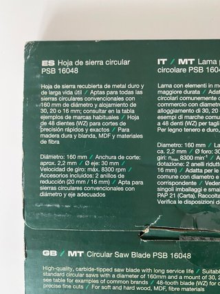 Set 2 Hojas Sierra Circular Parkside 160mm