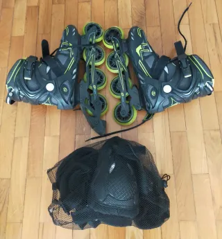 Patines en línea y protecciones talla 42