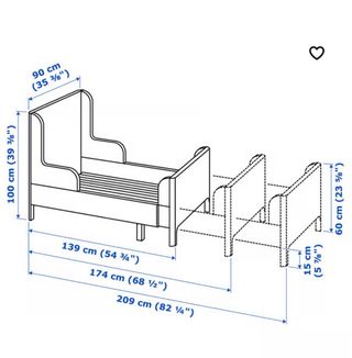 Cama extensible infantil Ikea + colchón ÖMSINT