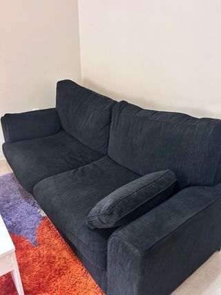 Sofá negro 2 plazas