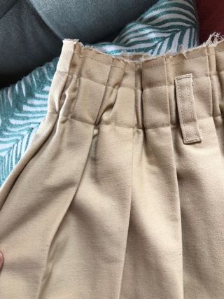 Falda H&M beige algodón tablillas