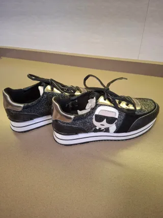Zapatillas Karl Lagerfeld Plata y Negro