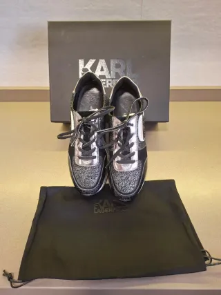 Zapatillas Karl Lagerfeld Plata y Negro