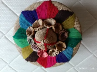 Cesta Mimbre Original México Decorada