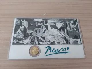 Tarjeta Picasso con moneda chapada