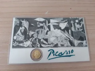 Tarjeta Picasso con moneda chapada