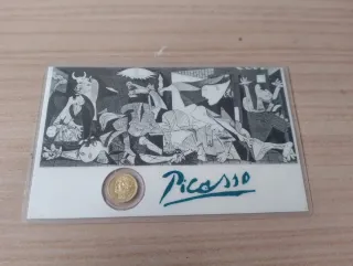 Tarjeta Picasso con moneda chapada