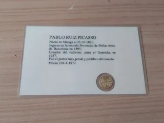Tarjeta Picasso con moneda chapada