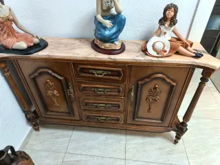 Recibidor consola madera mármol