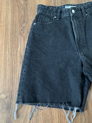 Frayed Denim Short Bershka Black 36/S