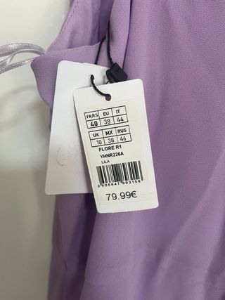 Vestido fiesta lila con volantes