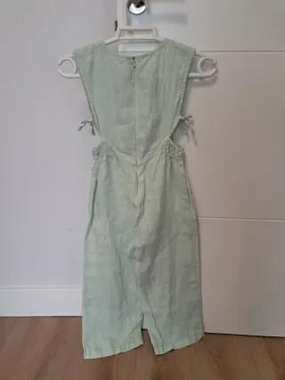 Mono Zara niña Talla 7 lino verde