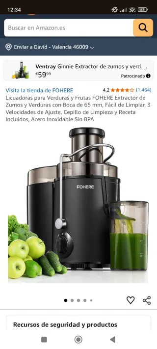 Licuadora FOHERE AMR516 Extractor zumos