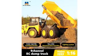 excavadora+camión Huina1553+bulldozer Huina 1554RC
