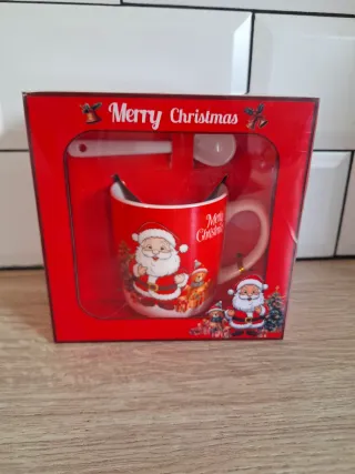 Set Taza Cerámica y Cuchara Navidad