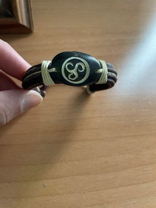 Pulsera Cuero y Cuerda con Cierre Plata