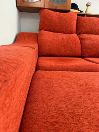 Sofá Chaise Longue Rojo Modular 3 Plazas