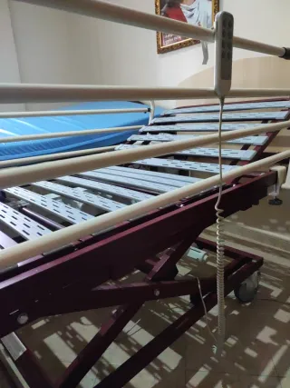 Cama Ortopédica Eléctrica Beige/Azul