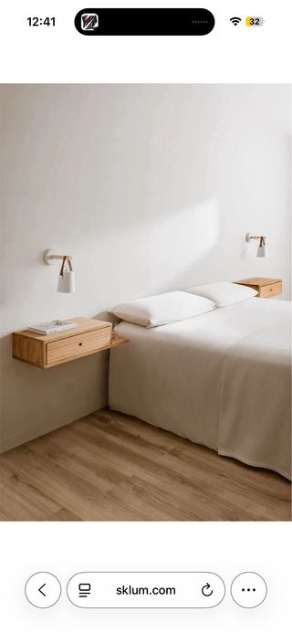 Mesitas de noche flotantes Sklum madera