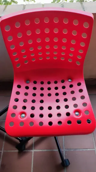 2 Sillas Niños Escritorio Giratorias Azul y Roja