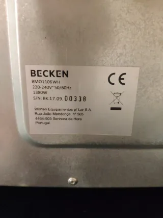 Horno eléctrico Becken blanco