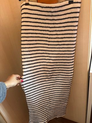 Falda larga de rayas mujer