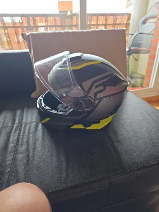 Casco Moto Origine Negro y Amarillo
