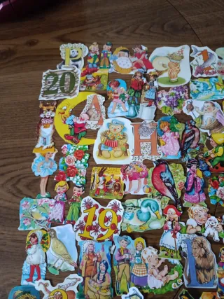 Lote cromos troquelados con cajita