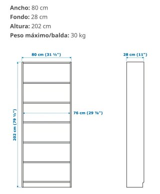Estantería Billy Ikea Gris
