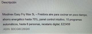 Freidora de aire Moulinex 5L