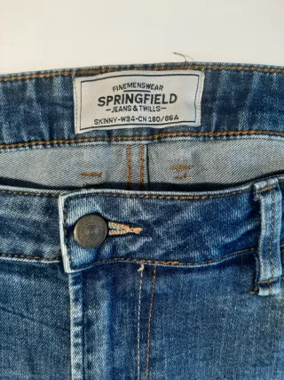 Jeans Springfield Hombre Azules Rotos