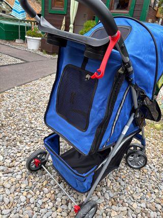 Carrito para perros azul y negro